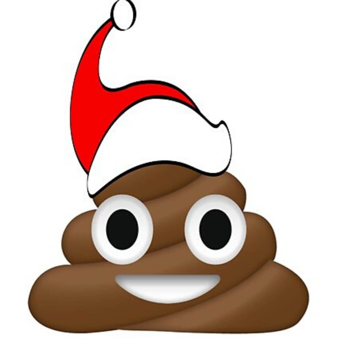 Poo Emoji Icon with Santa Hat